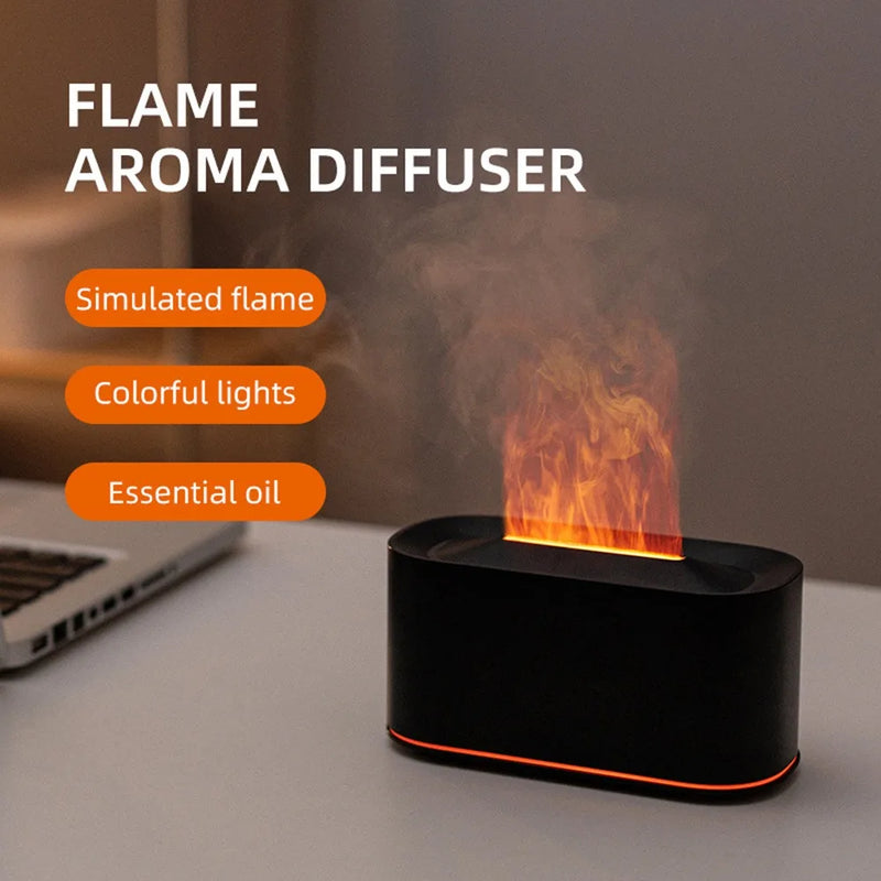 Difusor Llama – Humidificador de aromas con efecto fuego en una mesita